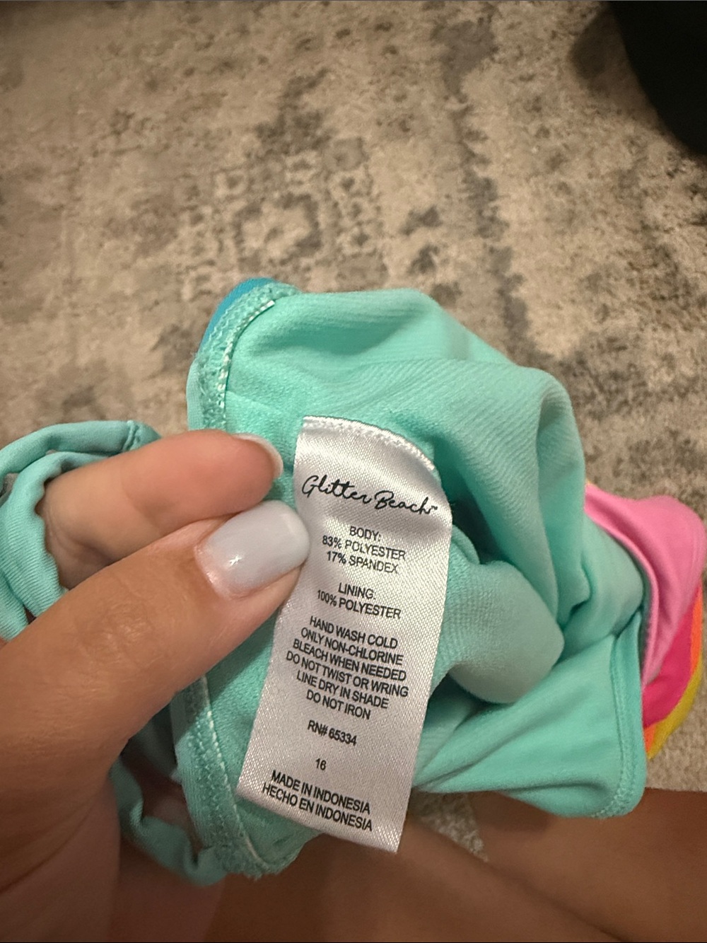 Kids' Two-Tone Aqua and Pink Swim Bottoms